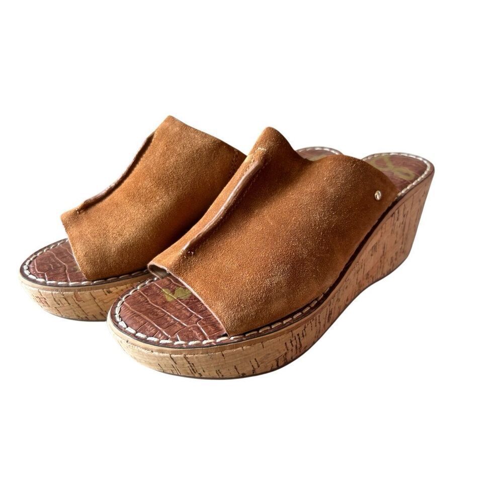 Sam Edelman Ranger Cork Wedge Suede Slip-on Sz 7 boho, Y2K, festival, Hippie, Co